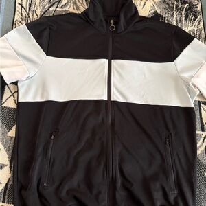 Idealogy Black/White/Sky Blue Zip Up Track Jacket